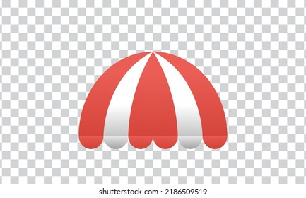 unique 3d orange shop canopy store icon isolated on background.Trendy and modern vector in 3d style.