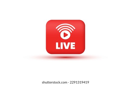 unique 3d realistic live streaming broadcasting livestream trendy icon modern style object symbols illustration isolated on background.jpg.3d design cartoon style. 