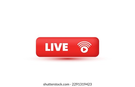 unique 3d realistic live streaming broadcasting livestream trendy icon modern style object symbols illustration isolated on background.3d design cartoon style. 