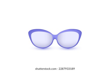 unique 3d realistic purple glasses icon modern style object symbols isolated on background.3d design cartoon style. 