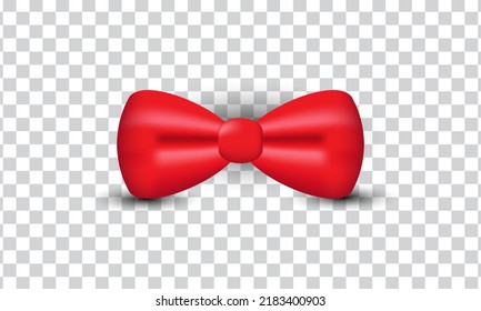 unique 3d realistic red textured bow icon design isolated on design isolated on transparant background.Trendy and modern vector in 3d style.