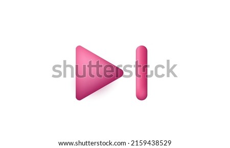 unique 3d skip end next music player button isolated on vector with isolated on white background.Trendy and modern vector in 3d style.