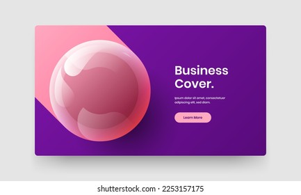 Unique 3D spheres company identity layout. Colorful banner design vector concept.