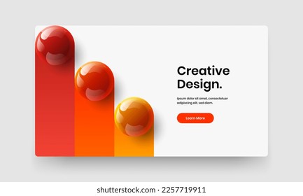 Einzigartige 3D-Sphären-Frontpage-Vorlage. Abstrakte Vektordesign-Illustration.