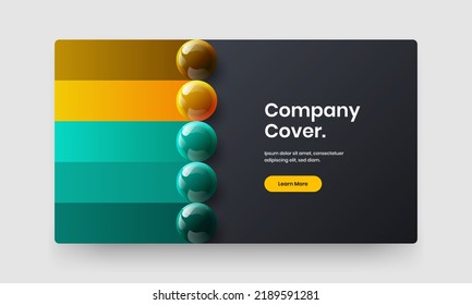 Unique 3D spheres handbill illustration. Bright journal cover design vector concept.