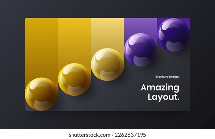 Unique 3D spheres website concept. Minimalistic banner design vector illustration.