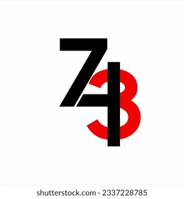 Diseño único de logotipo vectorial de 743 números.