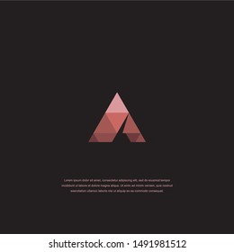 unique "A" shaped mountain logo