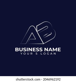 Diseño único de logotipo de letras AB