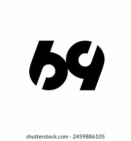 Diseño de logotipo de número único abstracto 69, 59.