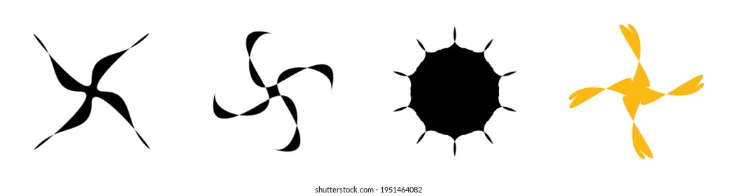 Unique abstract artistic radial and geometric mandala, motif icon set