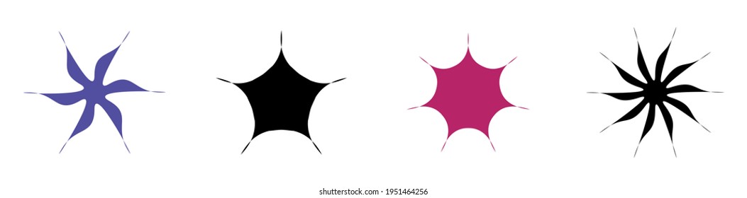 Unique abstract artistic radial and geometric mandala, motif icon set
