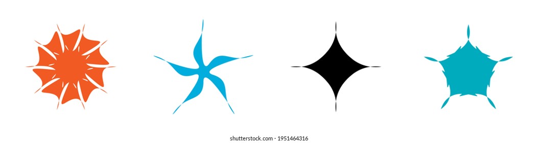 Unique abstract artistic radial and geometric mandala, motif icon set