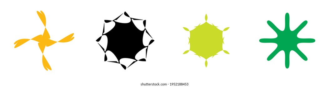 Unique abstract artistic radial and geometric mandala, motif icon set