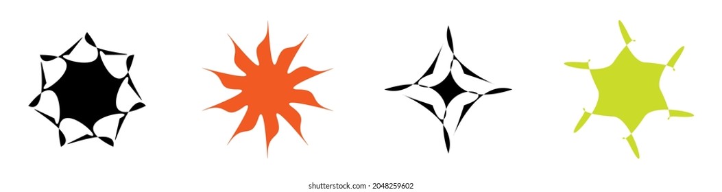 Unique abstract artistic radial and geometric mandala, motif icon set