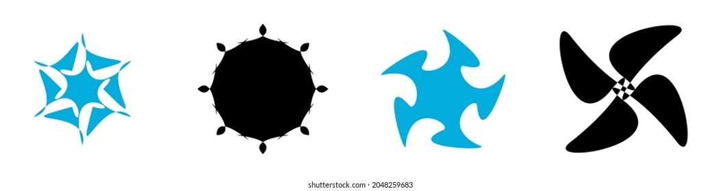 Unique abstract artistic radial and geometric mandala, motif icon set
