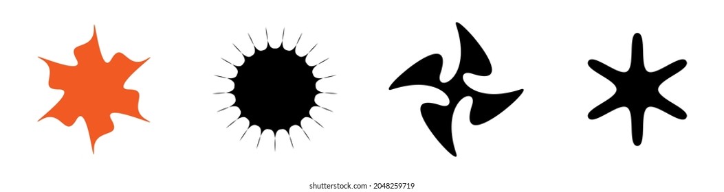 Unique abstract artistic radial and geometric mandala, motif icon set