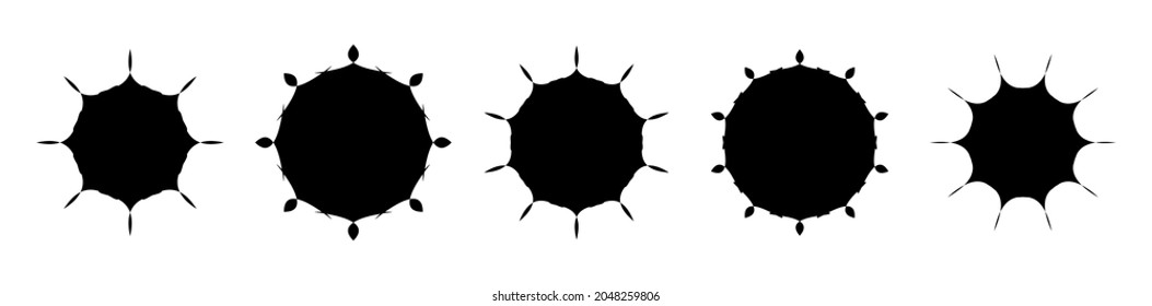 Unique abstract artistic radial and geometric mandala, motif icon set