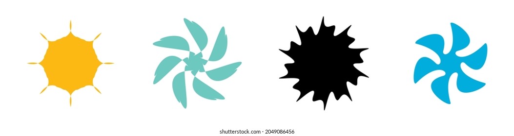 Unique abstract artistic radial and geometric mandala, motif icon set