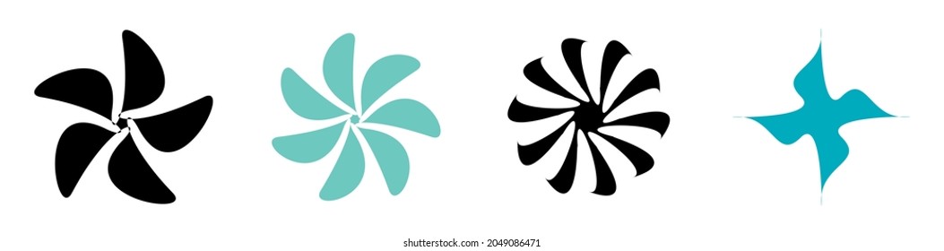 Unique abstract artistic radial and geometric mandala, motif icon set