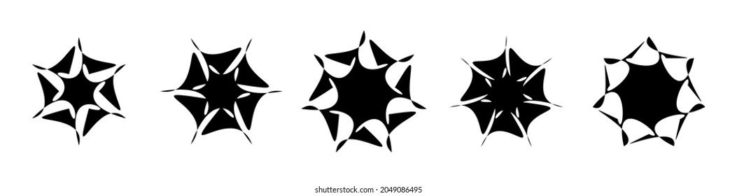 Unique abstract artistic radial and geometric mandala, motif icon set