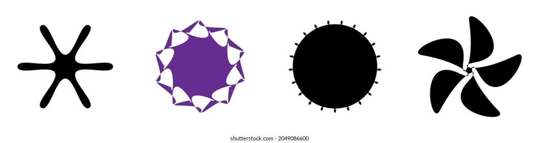 Unique abstract artistic radial and geometric mandala, motif icon set