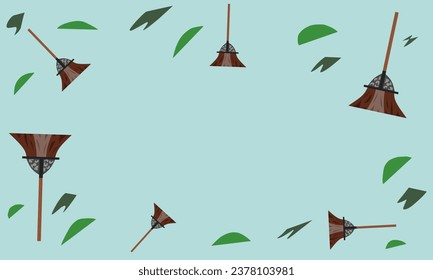 unique abstract background illustration, abstract background with broom decoration, beautiful broom vector.