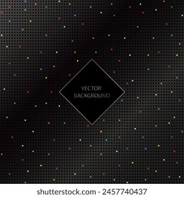 Fondo negro abstracto único con diseño de puntos de color
