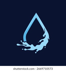 Diseño de logotipo de Vector de onda de agua azul limpio abstracto único para empresa profesional