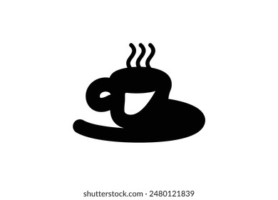 Unique abstract coffee cup logo design. Logo of a cup of hot drink.