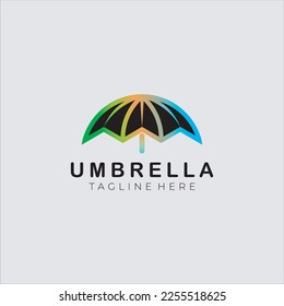 Unique abstract colorful umbrella logo
