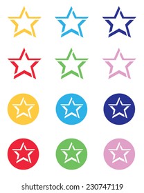 Unique and Abstract Colorful Vector Star Set