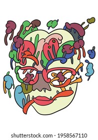 unique abstract doodle design with colorful blend