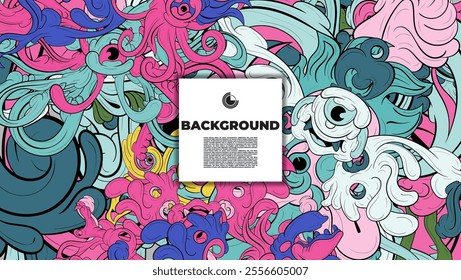 Unique abstract doodle illustration ideal for website backgrounds, landing pages, templates, and book or magazine covers.