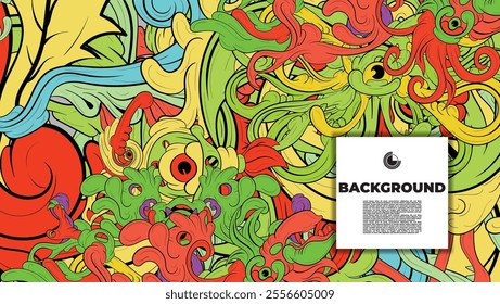 Unique abstract doodle illustration ideal for website backgrounds, landing pages, templates, and book or magazine covers.