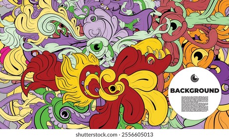 Unique abstract doodle illustration ideal for website backgrounds, landing pages, templates, and book or magazine covers.