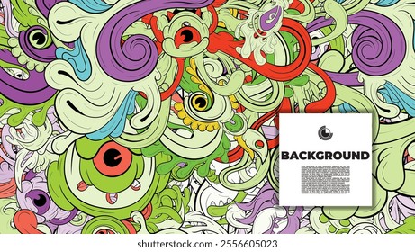 Unique abstract doodle illustration ideal for website backgrounds, landing pages, templates, and book or magazine covers.