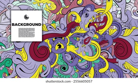 Unique abstract doodle illustration ideal for website backgrounds, landing pages, templates, and book or magazine covers.