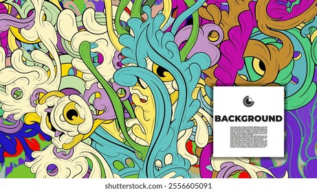 Unique abstract doodle illustration ideal for website backgrounds, landing pages, templates, and book or magazine covers.