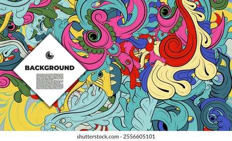 Unique abstract doodle illustration ideal for website backgrounds, landing pages, templates, and book or magazine covers.