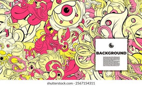 Unique abstract doodle illustration ideal for website backgrounds, landing pages, templates, and book or magazine covers.