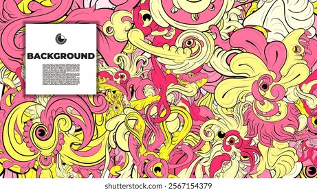 Unique abstract doodle illustration ideal for website backgrounds, landing pages, templates, and book or magazine covers.