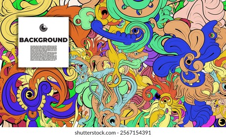 Unique abstract doodle illustration ideal for website backgrounds, landing pages, templates, and book or magazine covers.