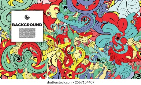 Unique abstract doodle illustration ideal for website backgrounds, landing pages, templates, and book or magazine covers.