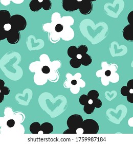 Diseño único Resumen Doodle de hoja turquesa Flor floral de hoja sin foco