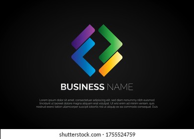Unique Abstract F or FF letter for Initial Letter Logo For Your Company, Business, Association. Alphabet Logo Template Ready For Use, Modern Initial Logo