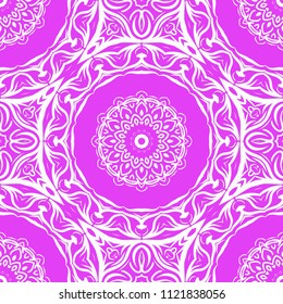 Unique, abstract floral color pattern. Seamless vector illustration. For design, wallpaper, background, ornament, bohemian print.