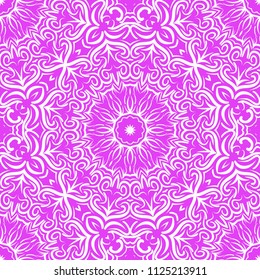 Unique, abstract floral color pattern. Seamless vector illustration. For design, wallpaper, background, fantastic print.