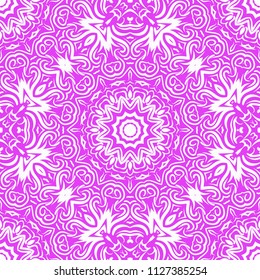 Unique, abstract floral color pattern. Seamless vector illustration. For design, wallpaper, background, ornament, bohemian print.