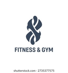Logotipo abstracto único de la forma que fluye, ideal para la marca de la aptitud y del gimnasio, transportando el movimiento y el estilo